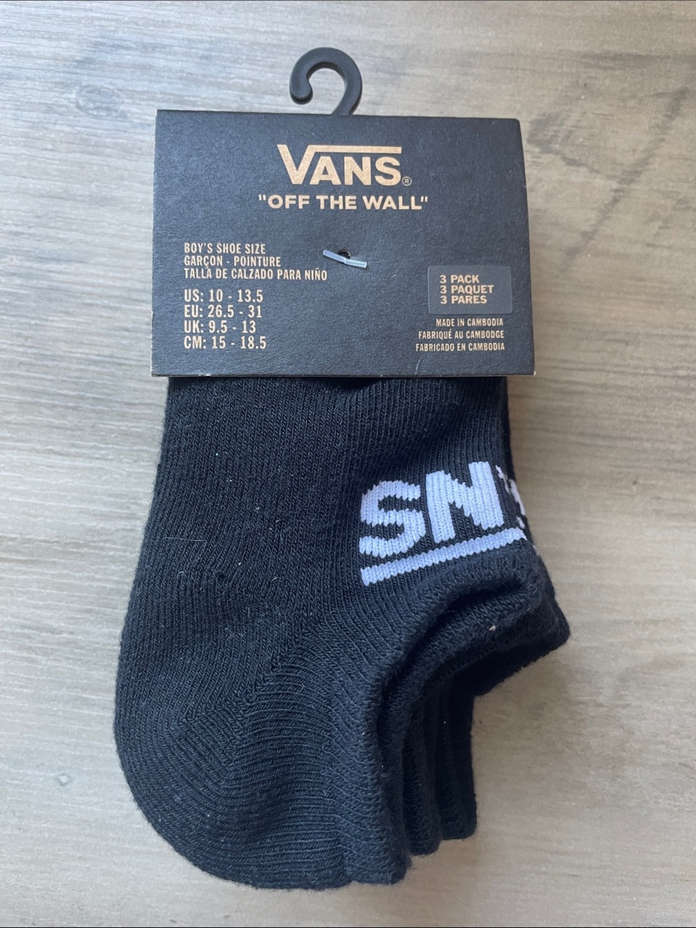 🩵5 for $25🩵 Vans Black Ankle Socks with White Logo - 3 Pack